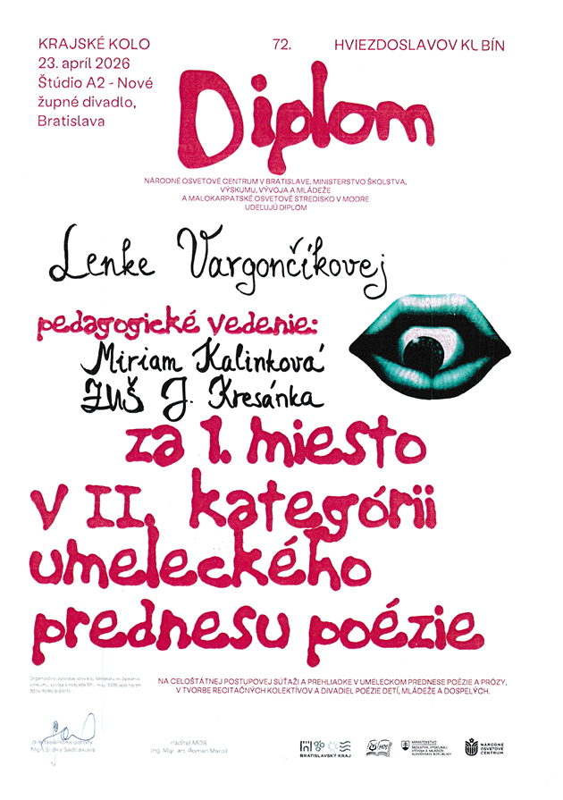 Úspech našich žiakov na krajskom kole Hviezdoslavovho Kubína
