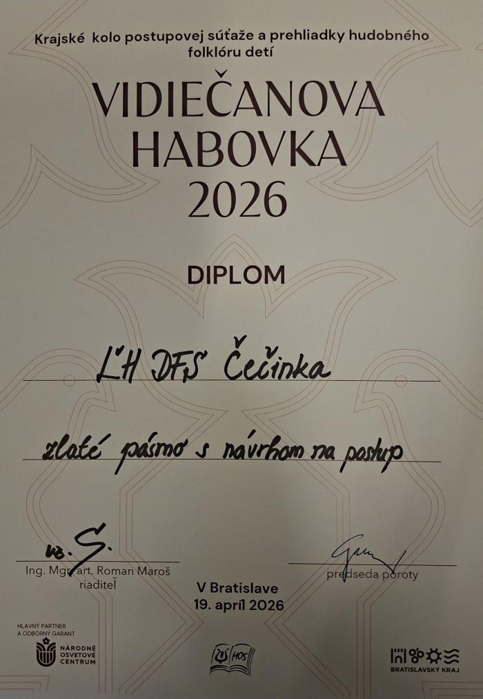 Ľudová hudba Čečinky v zlatom pásme na súťaži Vidiečanova Habovka