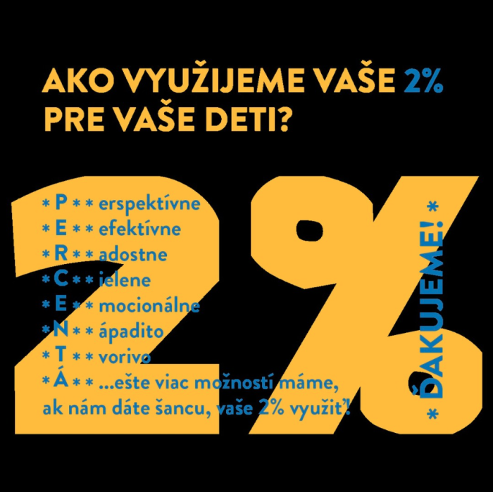 Darujte 2% z daní našej škole