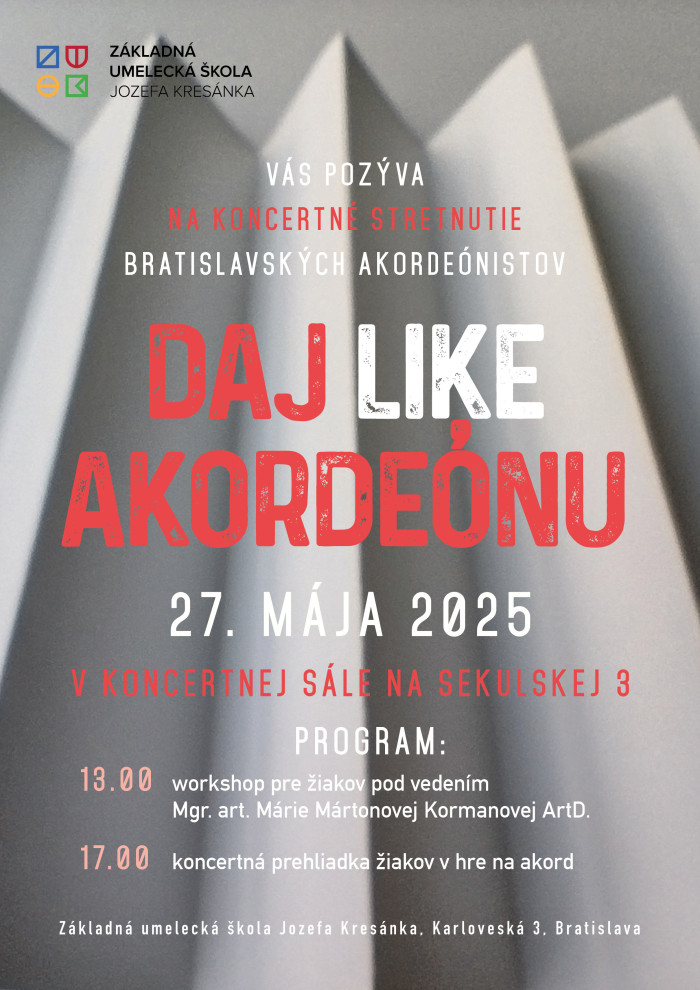 Pozývame Vás na Daj Like akordeónu