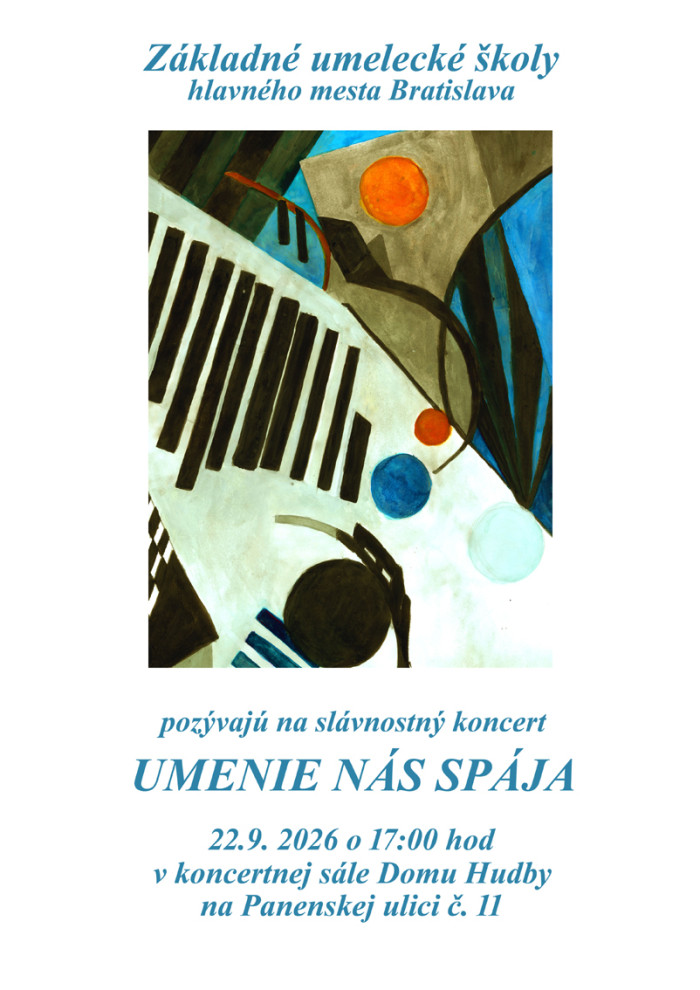 Pozývame Vás na koncert Umenie nás spája 22.9.2026